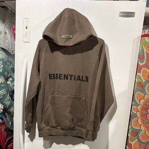 ESSENTIALS Brown Crewneck Pullover Sweatshirt